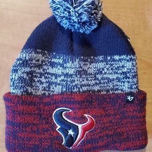 New Houston Texans Hat Beanie '47 Brand Cuff Knit NFL Beanie Pom Red Navy Gray
